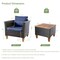 Costway 3PCS Patio Wicker Rattan Sofa Set Furniture Outdoor Acacia Wood Conversation